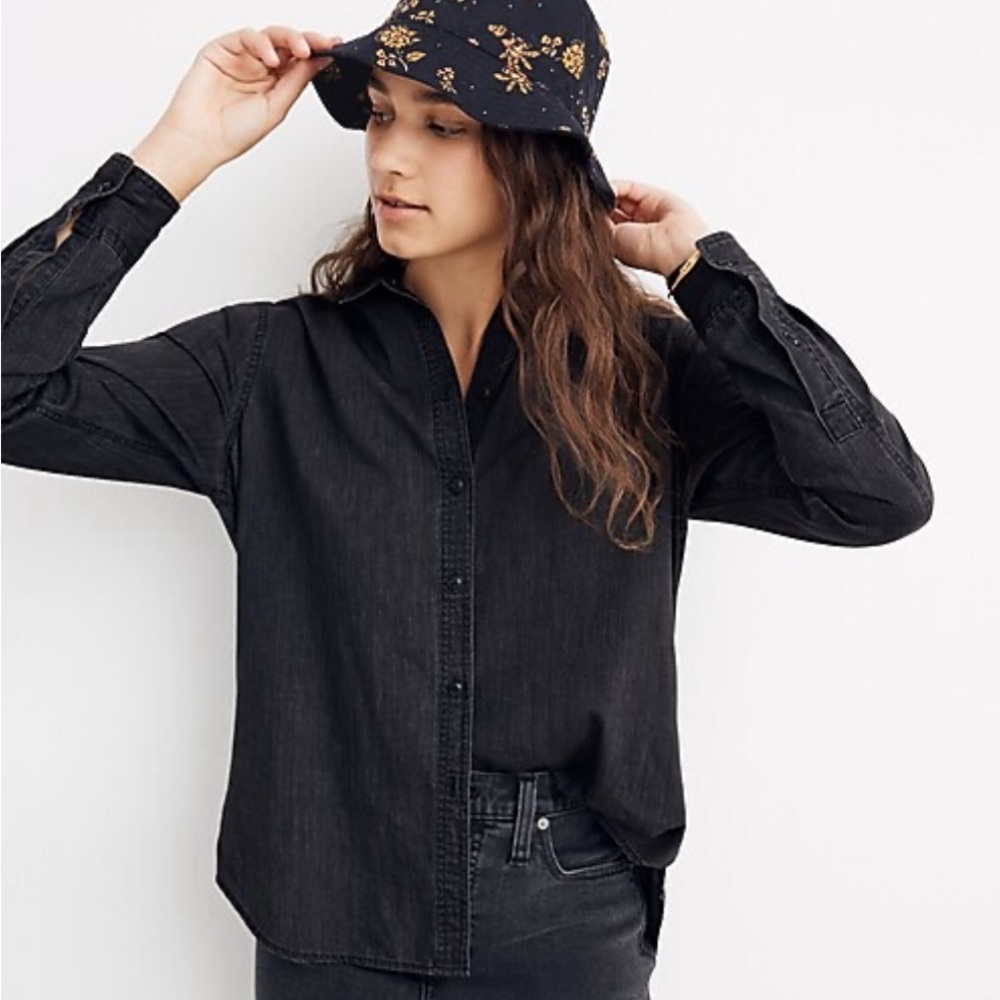 Madewell Black “Denim” Button Up